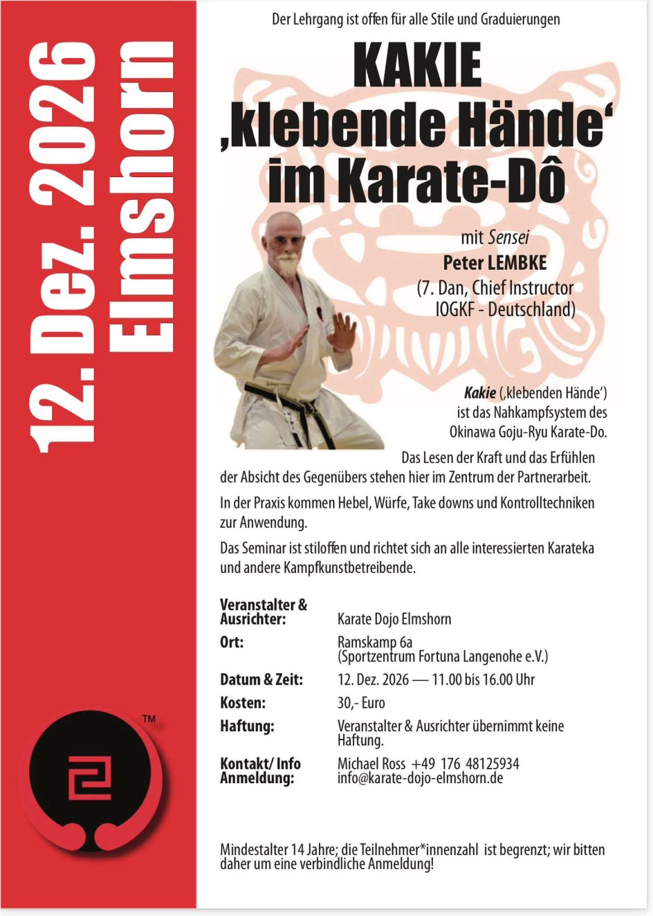 Kakie Seminar mit Sensei Peter Lembke in Elmshorn